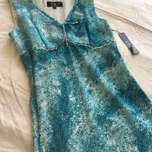 Blue snake skin print dress